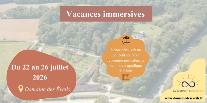 Bannière vacances immersives au Domaine des Eveils